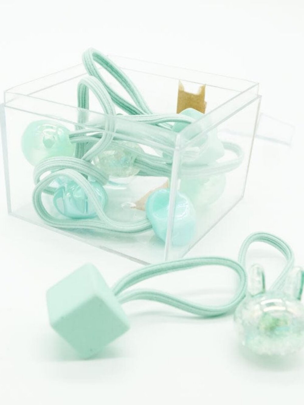 Hair Elastic 10Pc Box Set - Green